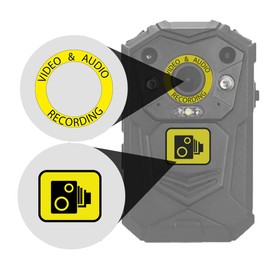 Yellow Body Camera Body Cam Video Recording Stickers CCTV for Front of Body Worn Cameras Works With Brifield BR1 BR3 Recall Stealth Scout Drivesmart Defender
