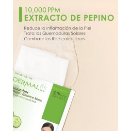 Dermal, Mascarilla Pepino X10, Hidratante Y Calmante