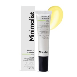 Minimalist Minimalist Caffeine Eye Cream with Retinal & Vitamin K for Dark Circles, Puffiness, Bags Under Eyes, Wrinkles & Fine Lines | For Women & Men | 0.49 oz / 14 gm