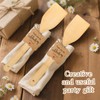 LECEHIVO 60 Sets Bamboo Spatula with Thank You Cards and