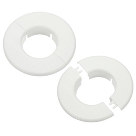 PATIKIL Wall Split Flange 2.3" (58mm), 2 Pcs Round Detachable Escutcheon Plate Buckles Water Pipe Cover for Kitchen Bathroom Air Conditioner Arm Pipe Faucet Decoration, White