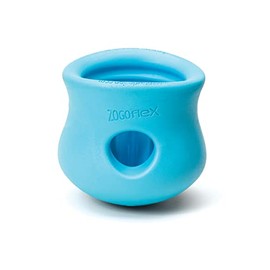 WEST PAW Zogoflex Toppl Treat Dispensing Dog Toy Puzzle – Interactive Chew Toys for Dogs – Dog Toy for Moderate Chewers, Fetch, Catch – Holds Kibble, Treats, X-Large, Aqua Blue