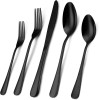 Kitchen 40-Piece Black Silverware Set for 8, Stainless Steel Cutlery