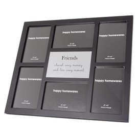 Happy Homewares Modern Black Multi Collage Picture Frame with Friends Wording and Cute Phrase - Cherish Every Memory and Love Every Moment | for Table or Wall