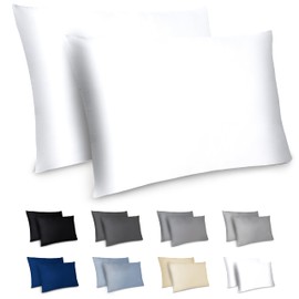Dreamzie Cushion Cover 50 x 70 cm, Set of 2 - Pillowcases 50 x 70 cm, White with Soft Microfibre Zip, 50 x 70 cm Pillow Cover