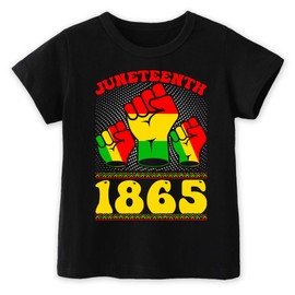 IDOPARAS Toddler Boys Girls Juneteenth Shirt 1865 Black Freedom Day Tee Tshirt 2-3T