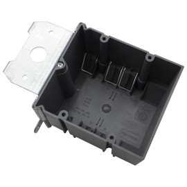 MAKERELE PVC Grey Adjustable Electrical Outlet Box, 2-Gang Adjustable Depth Electrical Box, 34Cu.in. Adjustable Plastic Box, ETL Listed, Fire Rated for 2 Hours(1 Pack)