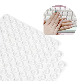 100 Pcs Glass Nail Art Typing Stickers, Clear Glass Long Nail Keyboard Cover, Reusable Adhesive Protective Nail Stickers for Laptop, PC, Desktop