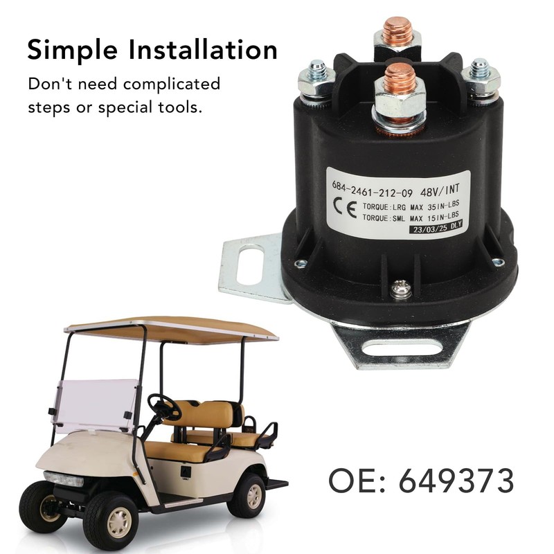 Solenoid Valve, 48V 150A Cart Solenoid Replacement for E‑Z‑GO RXV