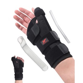 Hurmoya - Muñequera para pulgar Spica férula para túnel carpiano, tenosinovitis de De Quervain, tendinitis, dolor y artritis, disparador para hombre y mujer (Large, mano derecha)