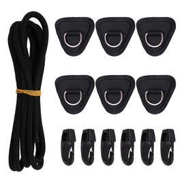Tiardey 6Pcs Triangle Heavy Duty SUP Bungee Deck Rigging Kit,for Stand up Paddleboard Deck,PVC Inflatable Boat Kayak Canoe Deck - Black