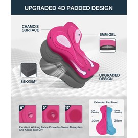 Heathyoga Womens 4D Padded Bike Shorts with Pockets Padding Cycling Shorts Women Bicycle Shorts Biker Biking Shorts Pink