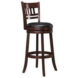 Lexicon Eschete Lattice Back Swivel Bar Stool, 30" SH, Dark Cherry