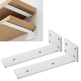 2 Pack Heavy Duty Shelf Brackets for Wall Mounting, with a Sturdy 75kg Load Capacity, T - Shaped Suspension Installation, Support Wall Hanging (White, 20cm)