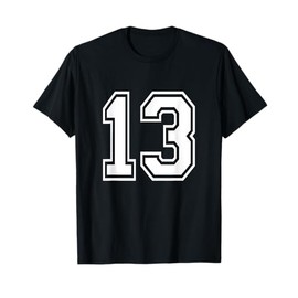 Number 13 Varsity Sports Team Jersey 13th Birthday 13 Years T-Shirt