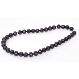 Igox Shungite Beads Chain Strand 10 mm Stone - Natural Shungite Stones Crystal Protection Sacred Meditation Energy