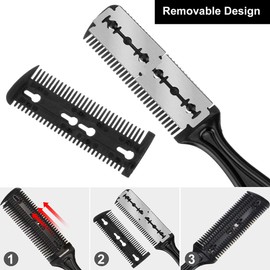 3pcs Hair Thinning Comb, Double Side Hair Cutting Comb,Hair Combs with 10 Blades,Hair Styling Combs for Thin and Thick Hair Cutting (Black)