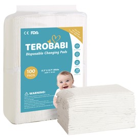 Disposable Changing Pads for Baby, 100 Pack 17.5"x13.5" Ultra Absorbency Diaper Changing Pad Liners,Baby Breathable Disposable Underpads Bed Pads Incontinence Pads, Leak-Proof Portable Baby Pads,White