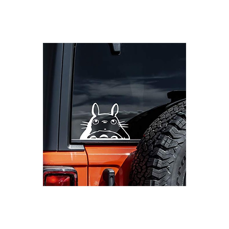 M Totoro Head Car Window Decal | White | 6"