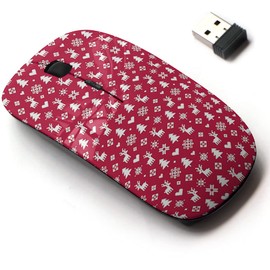 2.4G Wireless Mouse with Cute Pattern Design for All Laptops and Desktops with Nano Receiver - Cute Winter Holiday