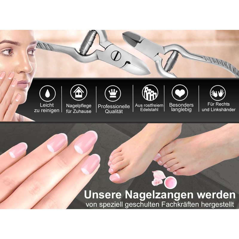 Nail clippers with buffer spring and locking bar 12 cm