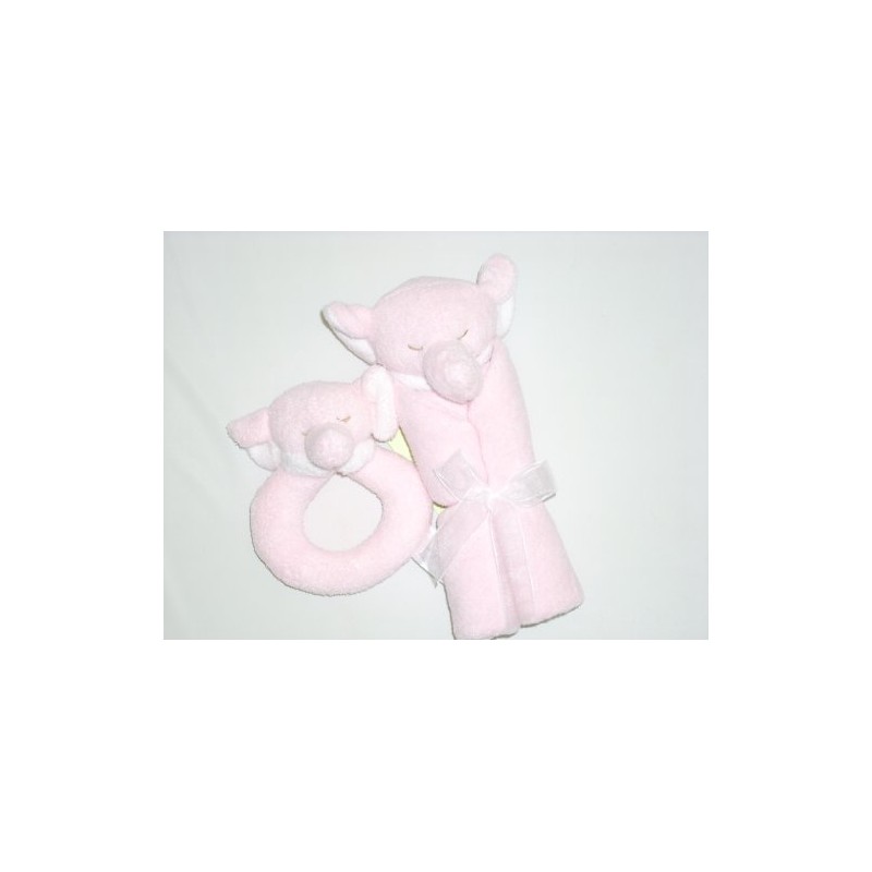 Super Soft Security Blanket with Matching Rattle Baby Gift Set