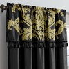 Chezmoi Collection Royale 4-Piece Jacquard Floral Window Curtain/Drape Set with