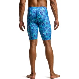 TSLA Men's Athletic Training Swimsuit Jammers, Endurance Racing Swim Trunks, Quick Dry UPF 50+ Sun Protection Swim Shorts, Rhythm Reef, 36