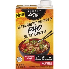 Simply Asia Vietnamese Inspired Pho Beef Broth, 26 Ounce, Pack of 6