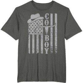 Western Country Men Teen Boy Kid Rodeo Southern Vintage Solid Blank Cowboy T-ShirtColor: Multicolor, Size: L