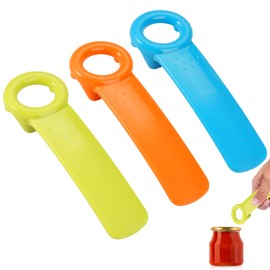 3 Stück Glasöffner Schraubdeckelöffner, Deckelöffner für Schraubgläser, Deckelöffner für Gläser, Mühelos Glasdeckelöffner für Senioren Menschen Kinder Frauen Schwache Hände (Blau, Orange, Grün)