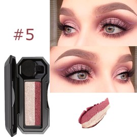 firstfly Perfect Dual Tone Eyeshadow, Waterproof Glitters Eye Shadow Plate, Two Tone Eyeshadow, Long Lasting High Pigmented Eye Makeup (05)