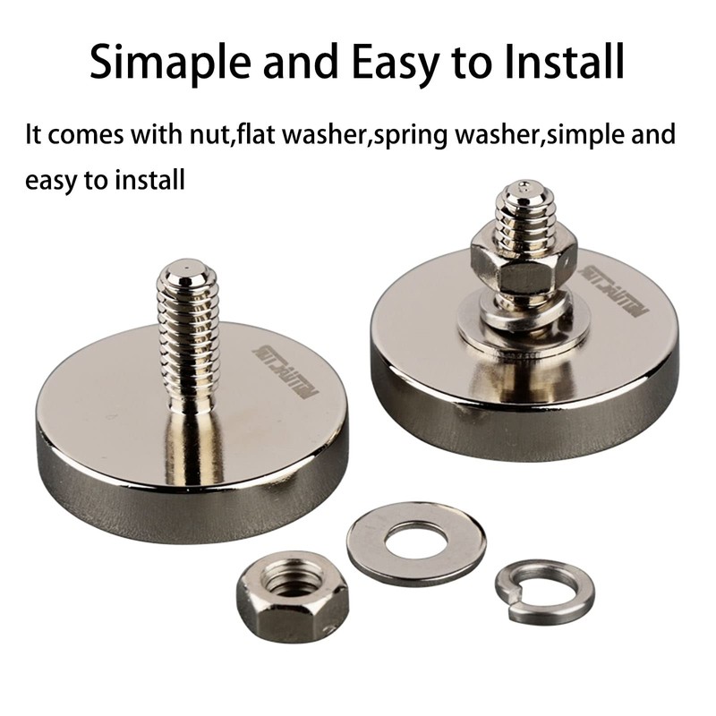 MUTUACTOR Ultra-Strong Circle Cup Magnet with 1/4"-20 Male Thread Stud,
