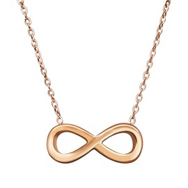TRIXES Rose Gold Tone Infinity Necklace - Iconic Jewellery Design - With Presentation Box Accessories for Women - Gifts and Treats - Timeless Design on 45cm Chain