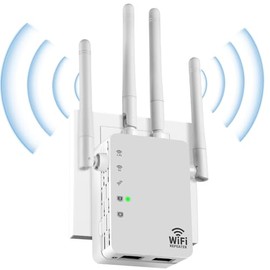WiFi Extender-WiFi Extender Signal Booster for Home-5G 1200Mbps Dual Band Device Servers Covers Up to5000Sq. with 4 Antennas 360°Full Coverage 1-Tap Setup & Ethernet Port(ft for 32+ Devices)-L17
