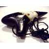 Utopia Black and yellowish white (Panda) interlaced ceramic Ocarina Soprano