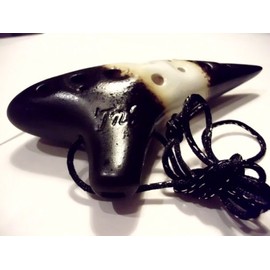 Utopia Black and yellowish white (Panda) interlaced ceramic Ocarina Soprano G - Easy to play Good for beginners