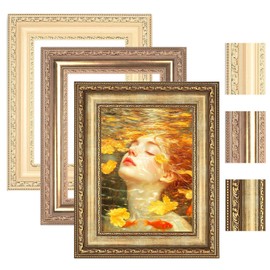 Vintage Picture Frames - Baroque Style Ornate Photo Frames, Antique Frame Ideal for Oil Painting, Poster, Certificates, Canvas Art Display, Living Room Office Home Decor(16X20 inch Elegant Gold）