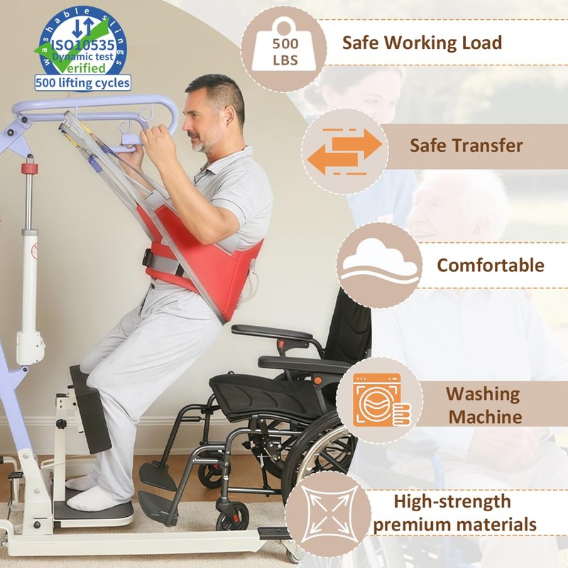 EZ Assistive Sit to Stand Patient Lift Sling with Pad,Stand