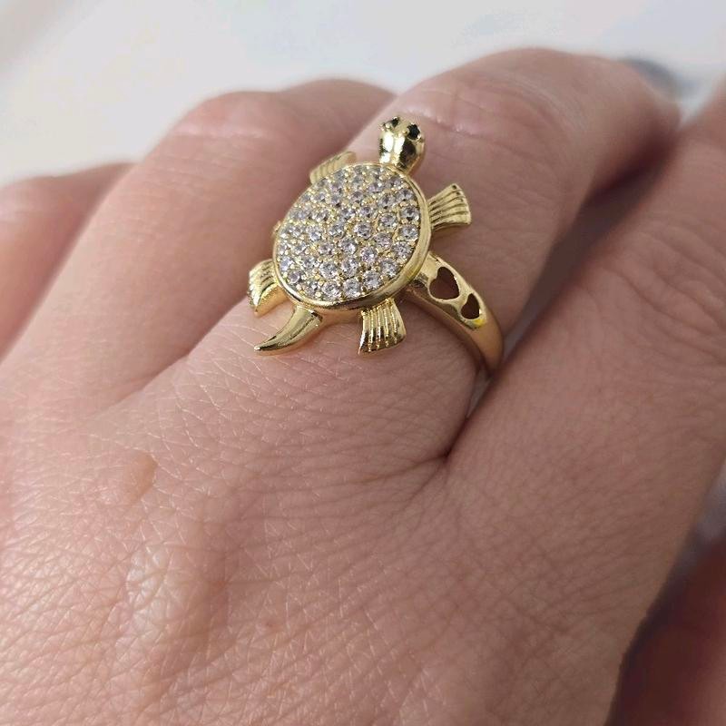 Golden Turtle Design Ring in Various Sizes - Unique Jewelry