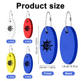 Tinoaly 8pcs Boat Key Floating Keychain, Floating Boating Keychain PU Foam Rescue Tube Key Ring for Fishing Surfing Sailing Canoeing Jet Skiing Outdoor Water Sports Accessories (4 Colors)