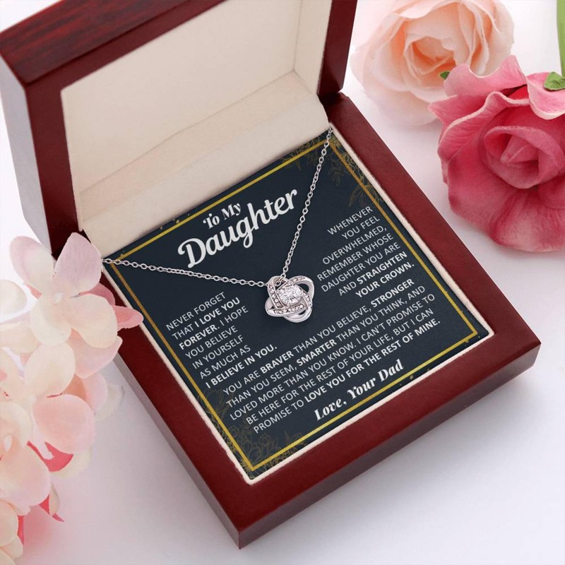 To My Daughter Necklace Gifts for Daughter from Dad, Birthday