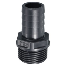 PATIKIL UPVC Barb Hose Fitting, 25mm Barbed G1 Male Thread Pipe Connector Adapter Quick Fittings for Water Fuel Air, Gray
