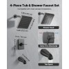 Single Handle Tub Shower Faucet Set 6 Inch Rainfall Shower