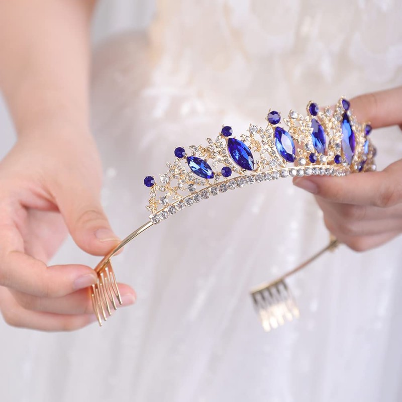 JWICOS Crystal Tiara with Comb for Women Queen Crown Wedding