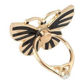 RK TECH Phone Ring Bracket holder, Butterfly Diamond Shape Finger Grip Stand Holder Ring Car Mount Phone Ring Grip Smartphone Ring stent Tablet (Butterfly Black)