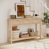 ELYKEN 51.2" Entryway Table with 3 Rattan Drawers, Boho Console