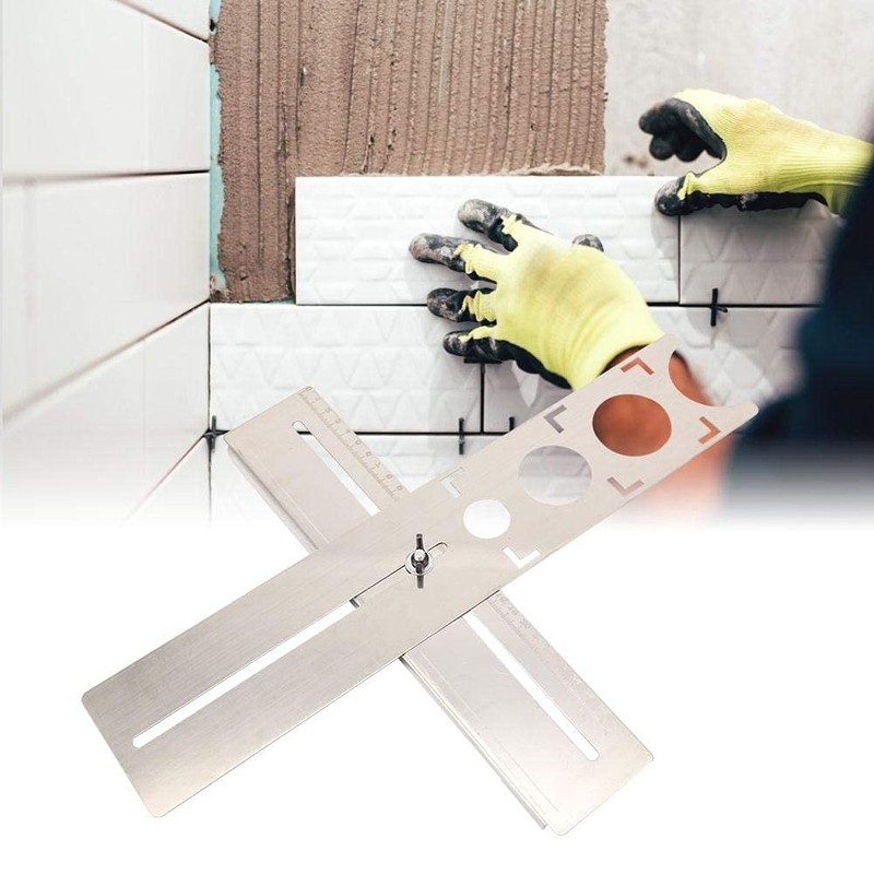 Tile Hole Locator, Adjustable Stainless Steel Floor Drilling Guide Finder