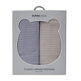 Bubba Blue Cellular Baby Blanket, 70 x 90 cm Size, Grey/Sand (Pack of 2) 200.0 Grams