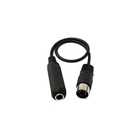 System-S Audio Cable 30 cm MIDI DIN 5-Pin Male to 6.35 mm Jack Socket AUX Adapter